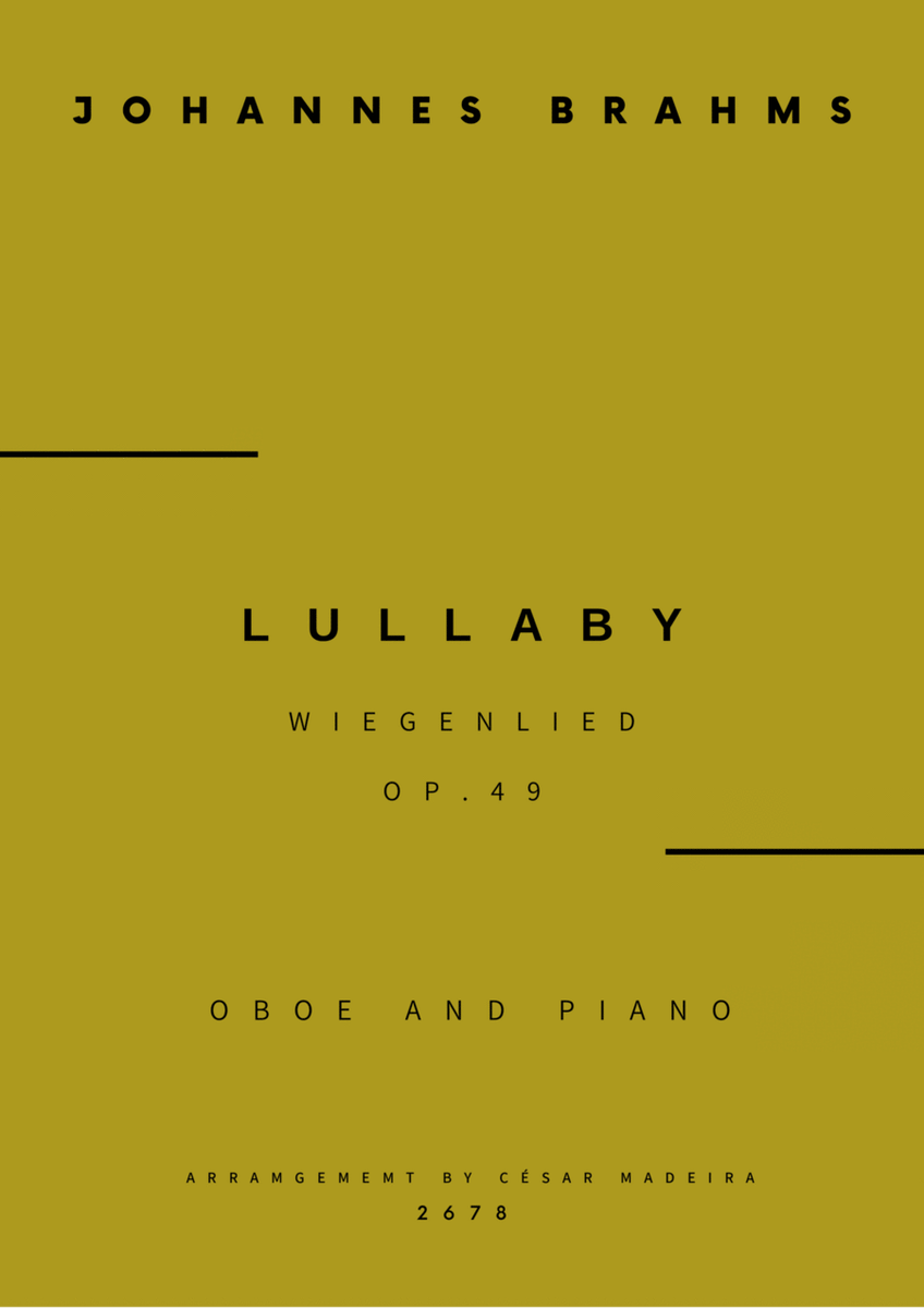 Brahms' Lullaby - Oboe and Piano (Full Score and Parts) image number null