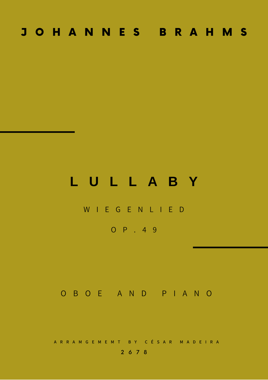 Brahms' Lullaby - Oboe and Piano (Full Score and Parts) Piano scores gallery preview page 1