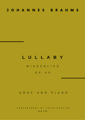 Brahms' Lullaby - Oboe and Piano (Full Score and Parts)