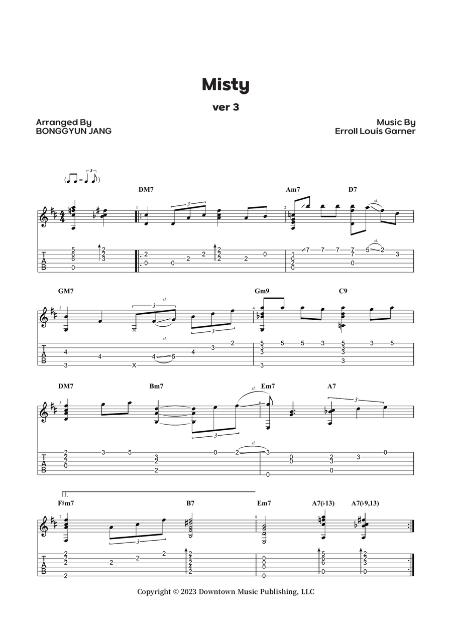 Misty Electric Guitar scores gallery preview page 1