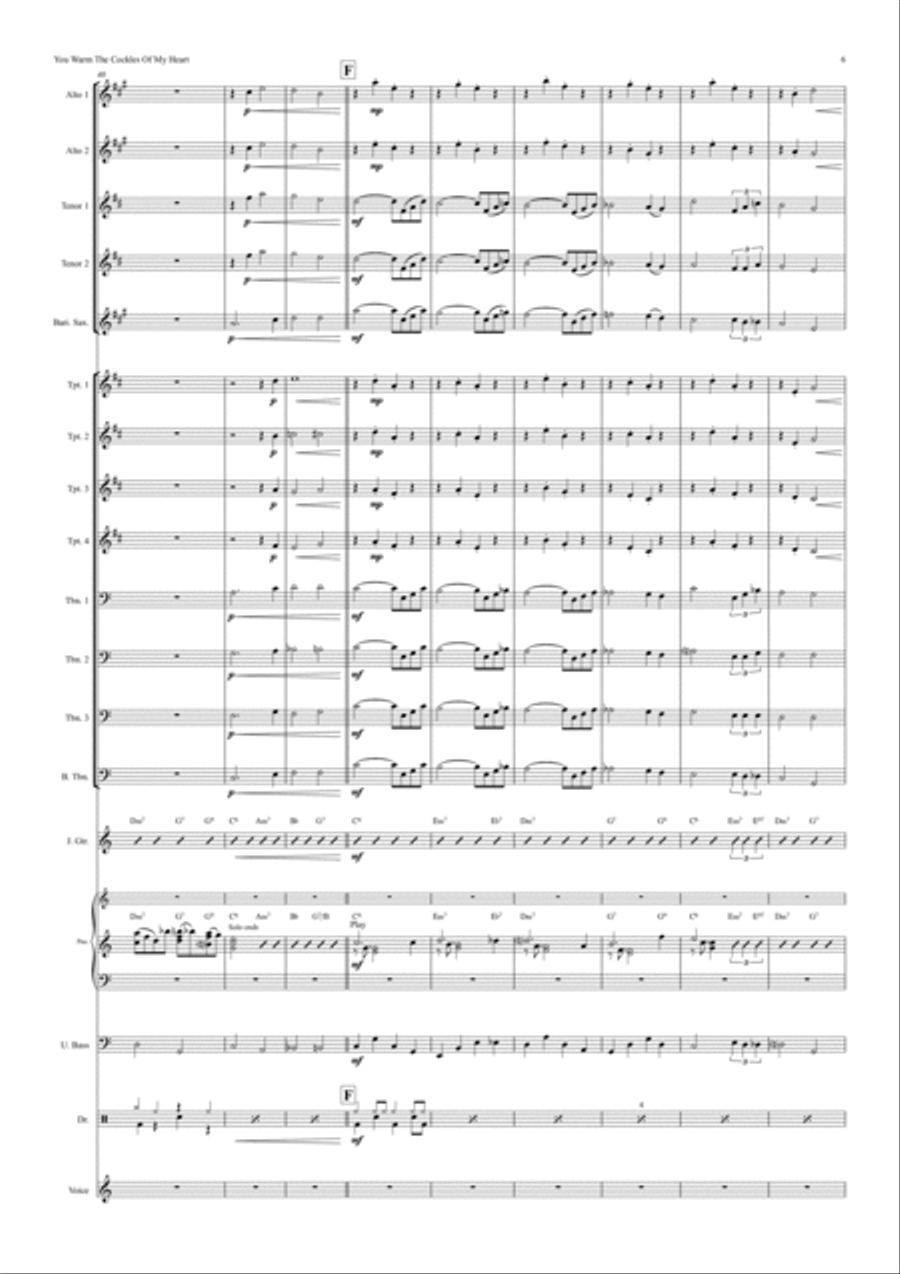 You Warm The Cockles Of My Heart (big band - vocal) Jazz Ensemble scores gallery preview page 6