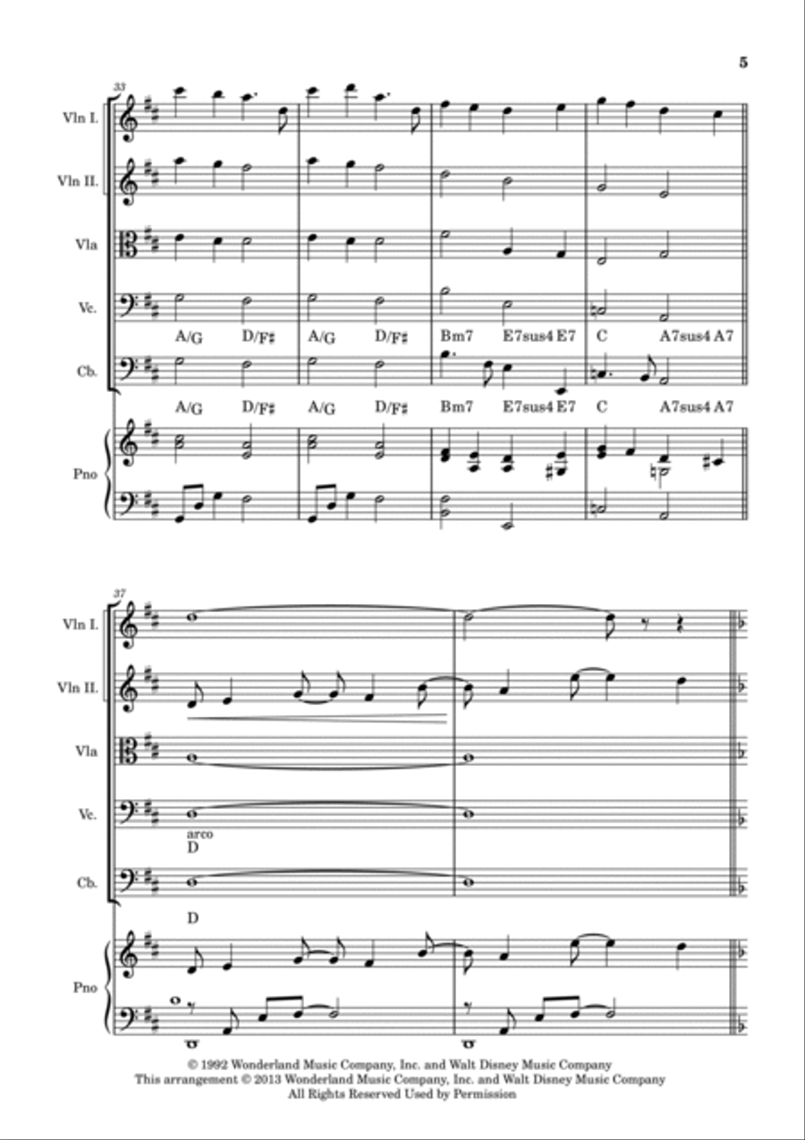 A Whole New World A Whole New World String Quintet scores gallery preview page 5