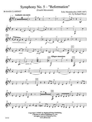 Symphony No. 5 "Reformation" (4th Movement): B-flat Bass Clarinet