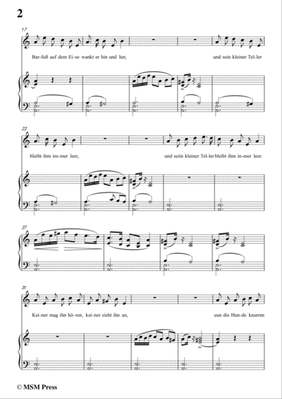 Schubert-Der Leiermann,in a minor,Op.89 No.24,for Voice and Piano Voice Solo scores gallery preview page 4