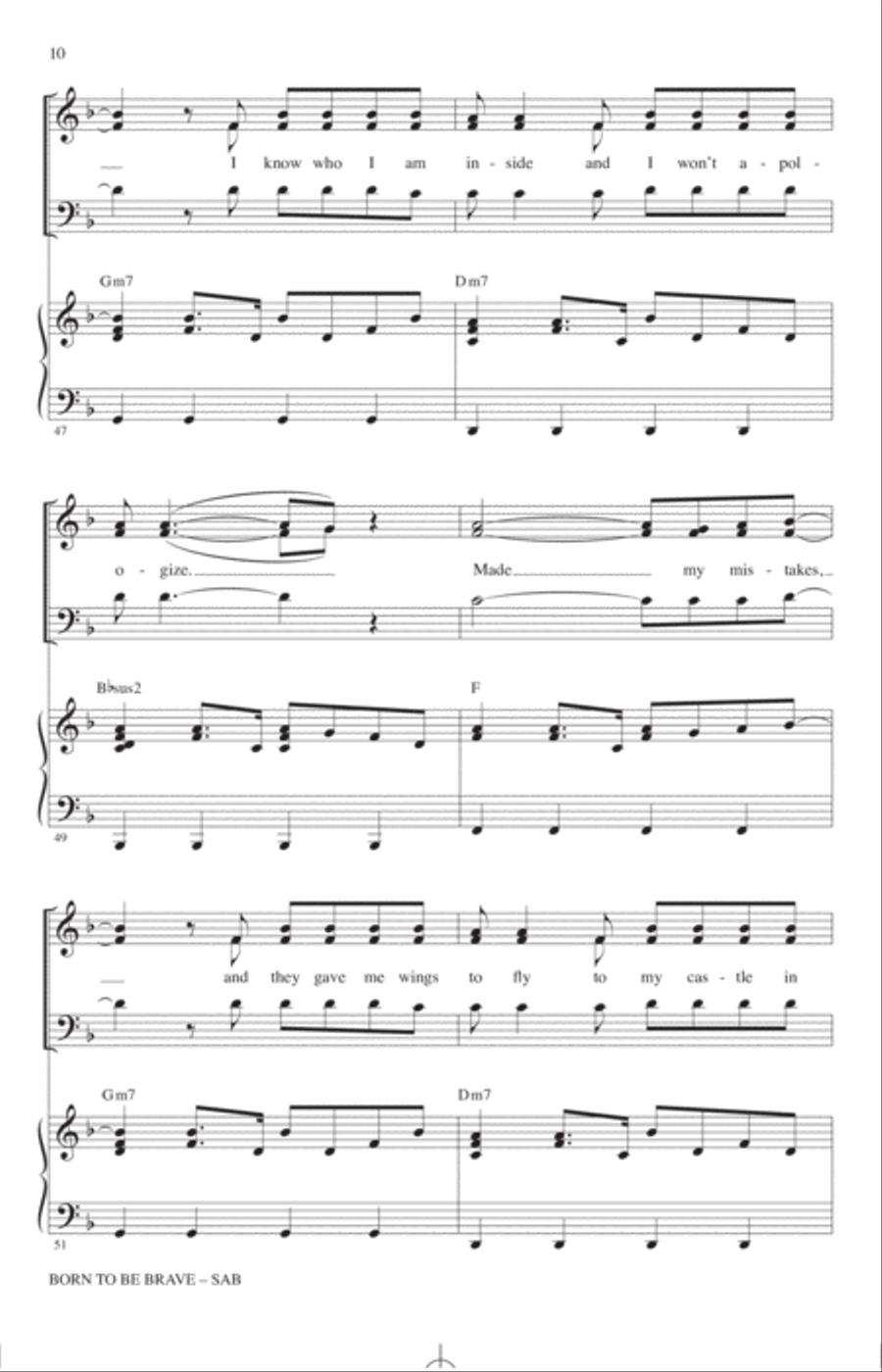 Born To Be Brave (from High School Musical: The Musical: The Series) (arr. Mac Huff) 3-Part scores gallery preview page 9