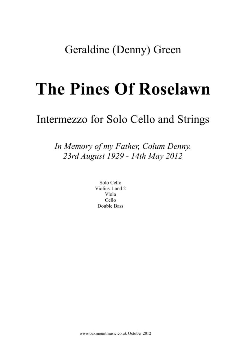 The Pines Of Roselawn, Intermezzo For Solo Cello and Strings (Standard Arrangement) image number null