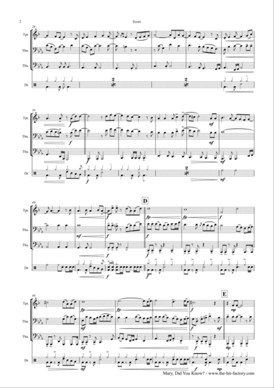 Mary, Did You Know? Horn scores gallery preview page 2