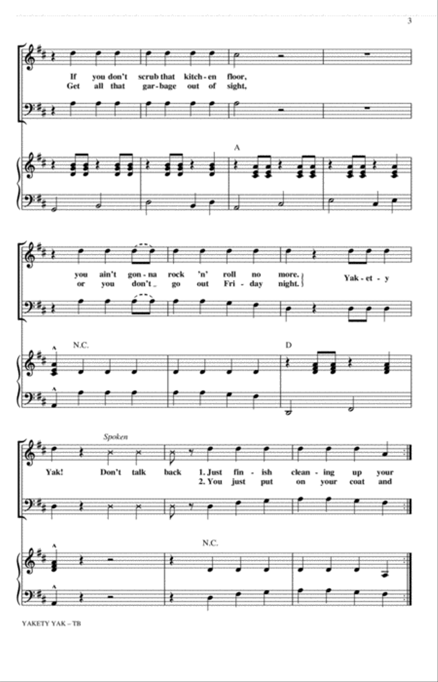 Yakety Yak (arr. Roger Emerson) TB scores gallery preview page 2