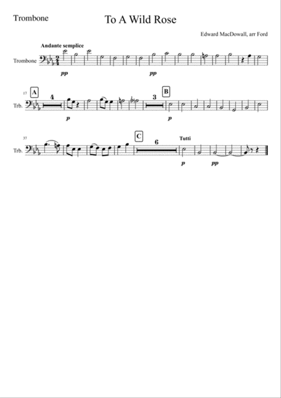 To A Wild Rose Brass Ensemble scores gallery preview page 4