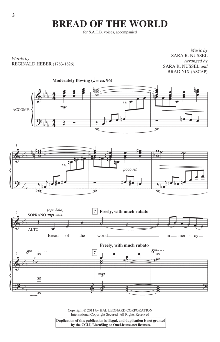 Bread Of The World Bread Of The World 4-Part scores gallery preview page 1
