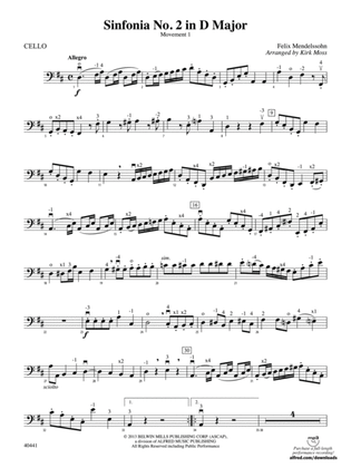 Sinfonia No. 2 in D Major: Cello