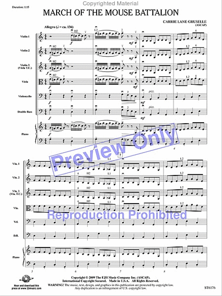 March of the Mouse Battalion String Orchestra scores gallery preview page 2