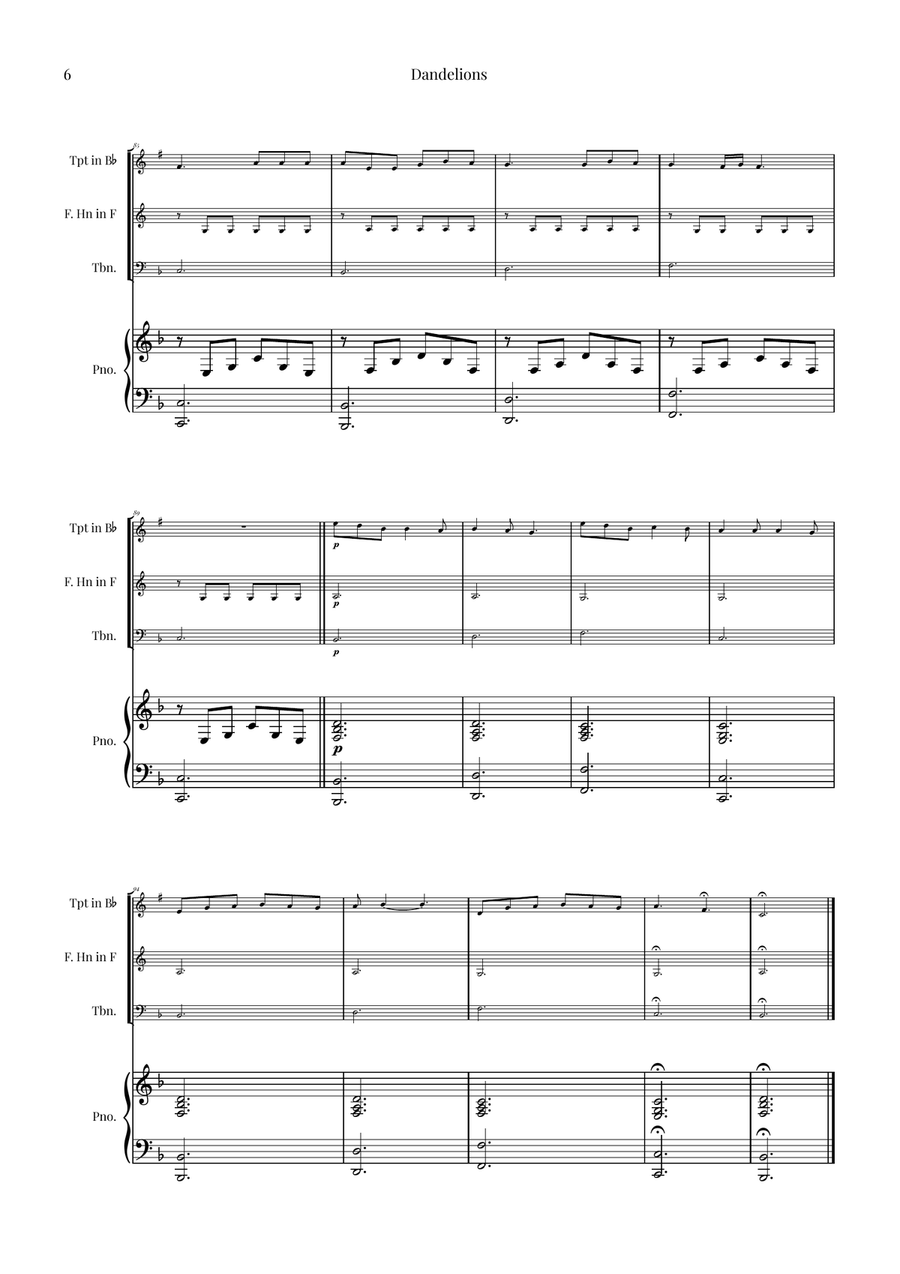 Dandelions Brass Ensemble scores gallery preview page 6