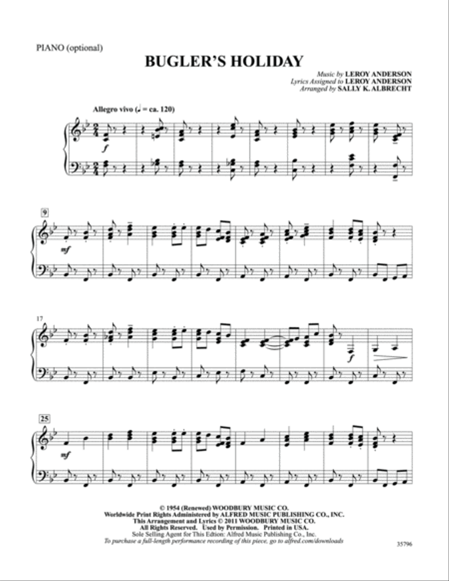 Bugler's Holiday: Piano Accompaniment Piano Accompaniment scores gallery preview page 1