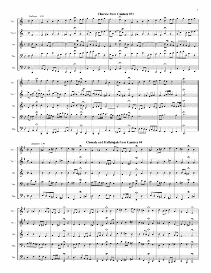 Essential Bach for Easter Brass Ensemble scores gallery preview page 4