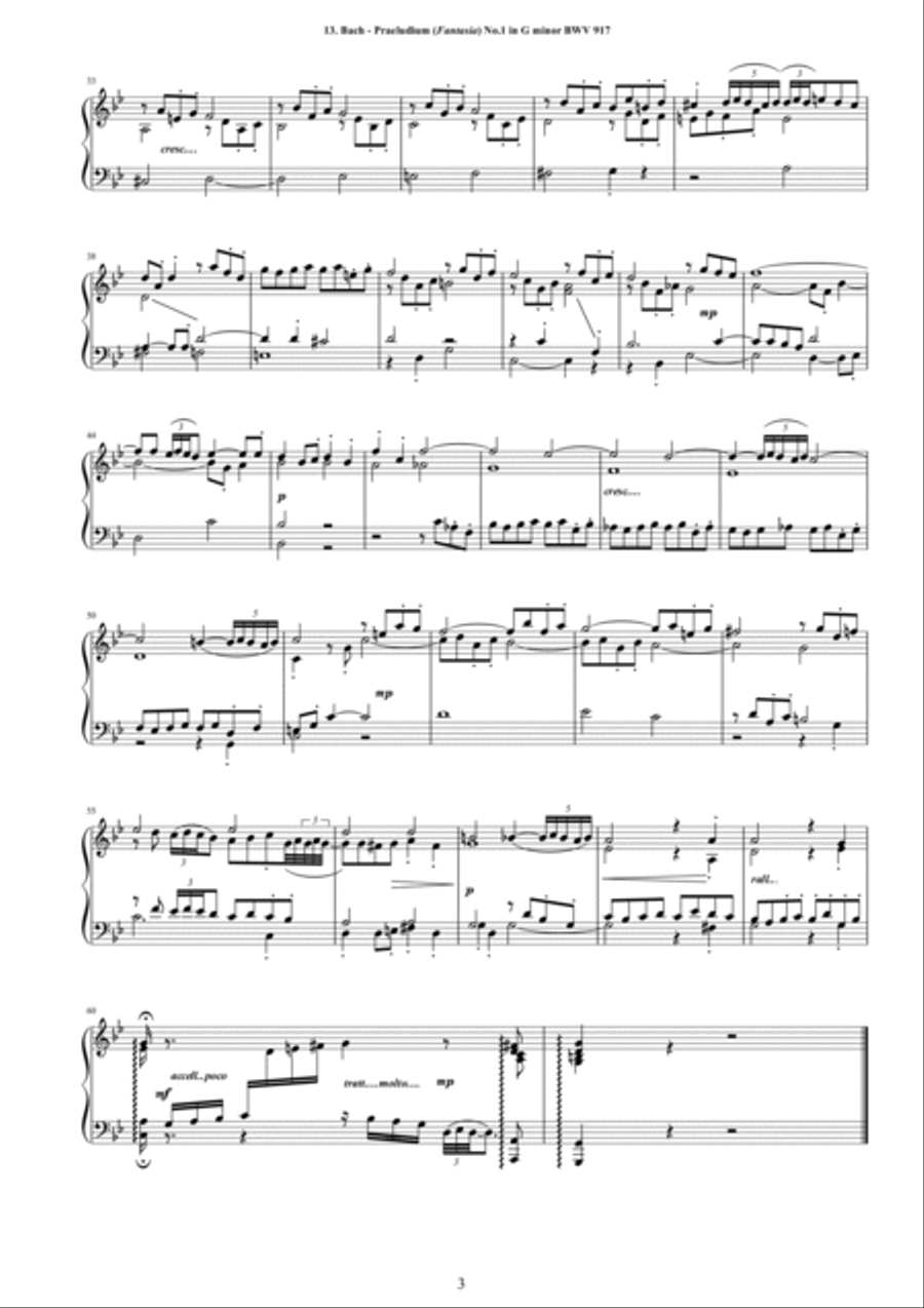 Bach - 6 Preludes (Fantasia) BWV 917-922 for Piano Piano Solo scores gallery preview page 3