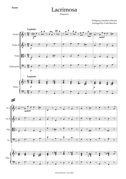 Lacrimosa (Strings Quartet) Piano image number null