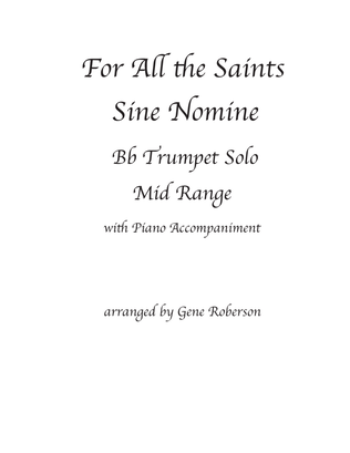 For All the Saints Trumpet solo Mid range