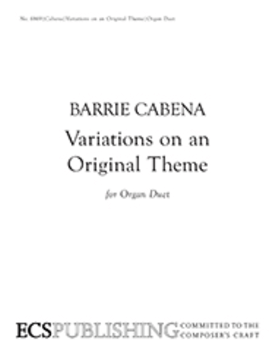 Variations on an Original Theme (Organ Duet) Organ scores gallery preview page 1