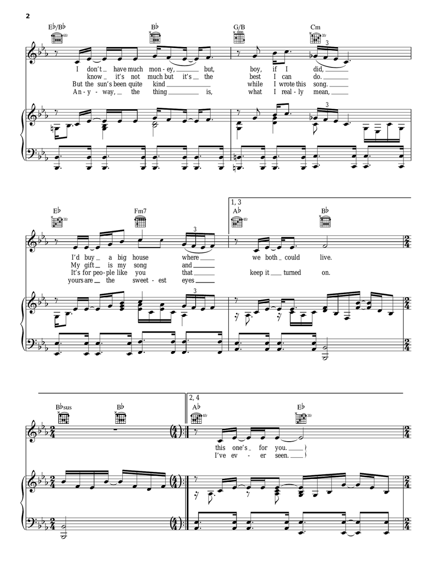 Your Song Piano, Vocal, Guitar scores gallery preview page 2