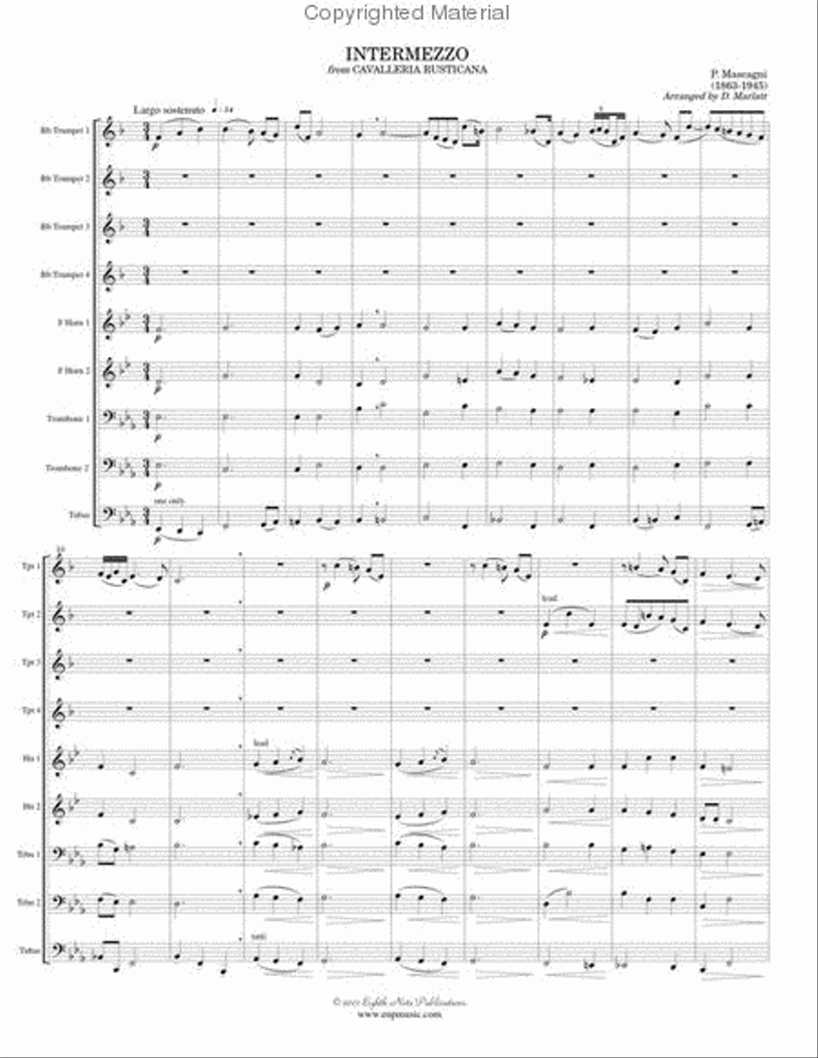 Intermezzo (from Cavalleria Rusticana) Brass Ensemble scores gallery preview page 2