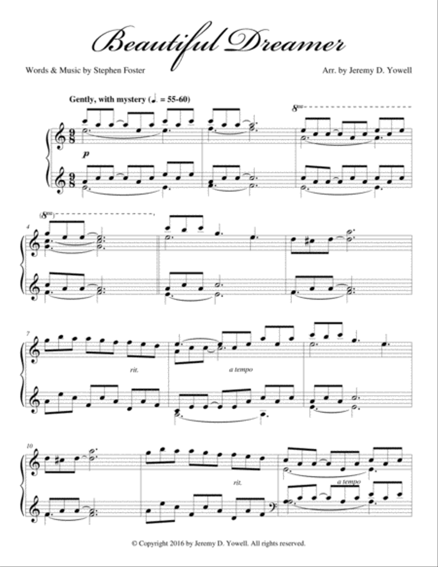 Beautiful Dreamer Piano Solo scores gallery preview page 3