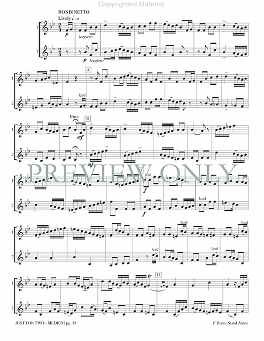Just for Two Medium (stand alone version) Brass Duet scores gallery preview page 17