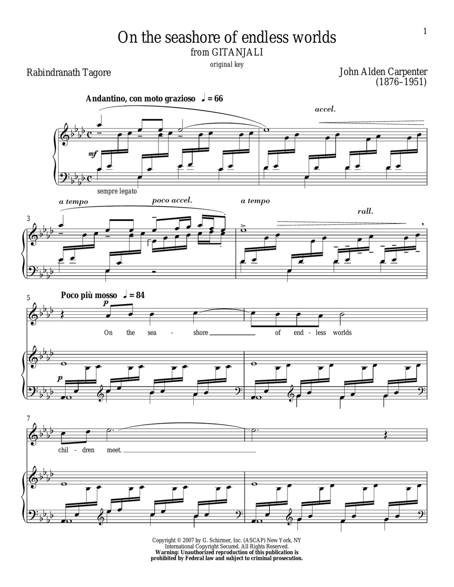 On The Seashore Of Endless Worlds Piano, Vocal scores gallery preview page 1