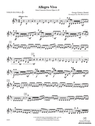 Book cover for Allegro Vivo: 3rd Violin (Viola [TC])