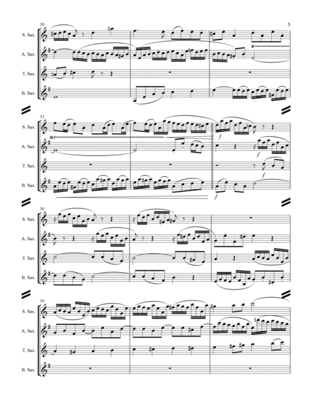 Bach - Fugue in G minor - “Little Organ Fugue” (for Saxophone Quartet SATB) image number null