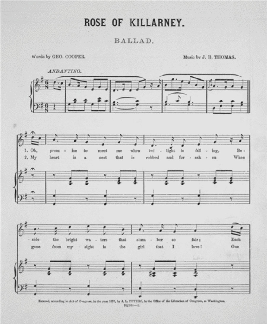 The Rose of Killarney. Ballad Voice scores gallery preview page 2