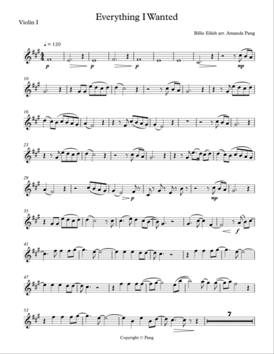 Everything I Wanted Everything I Wanted String Quartet scores gallery preview page 1