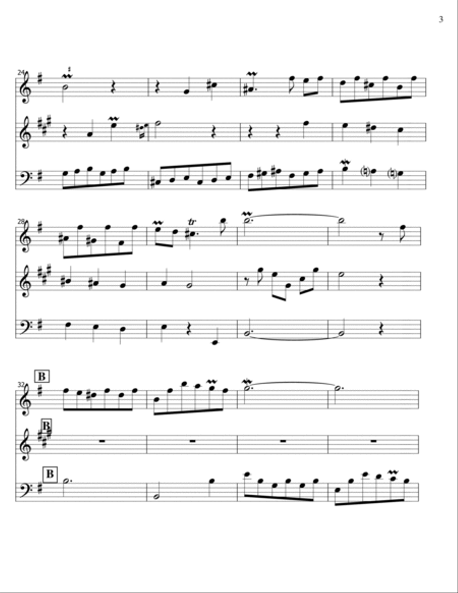 Corant - trio- violin/clarinet/trombone Trombone Trio scores gallery preview page 3