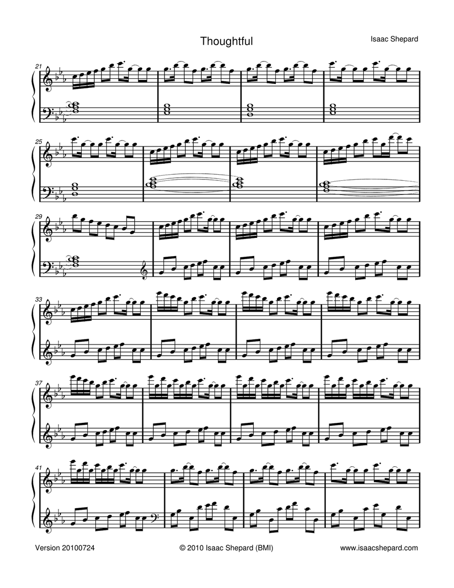Thoughtful Piano Solo scores gallery preview page 2