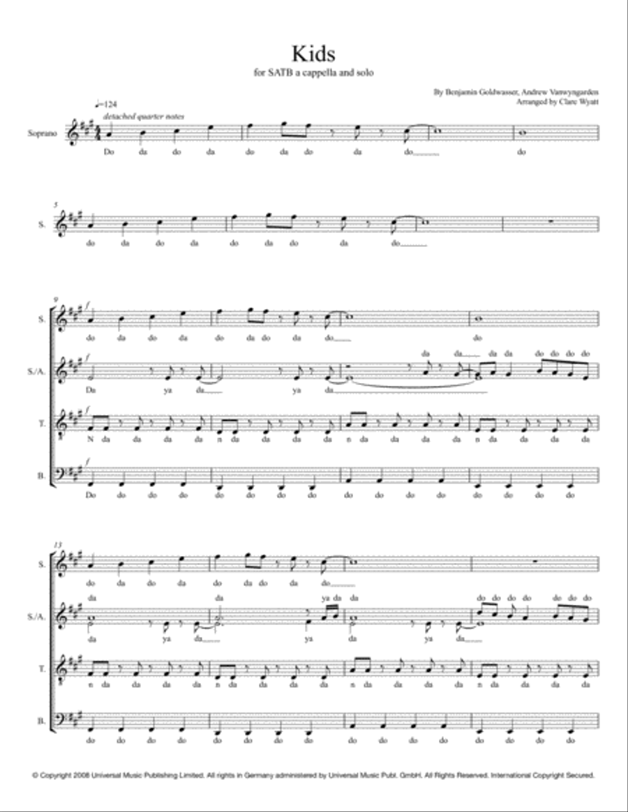 Kids 4-Part scores gallery preview page 1