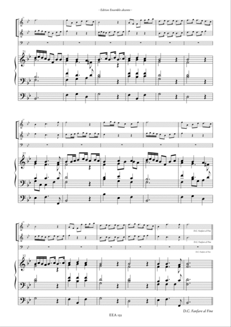 Fanfare & Chorus from „Ihr lieben Christen, freut euch nun" Version in Bb, C & D - arrangement for