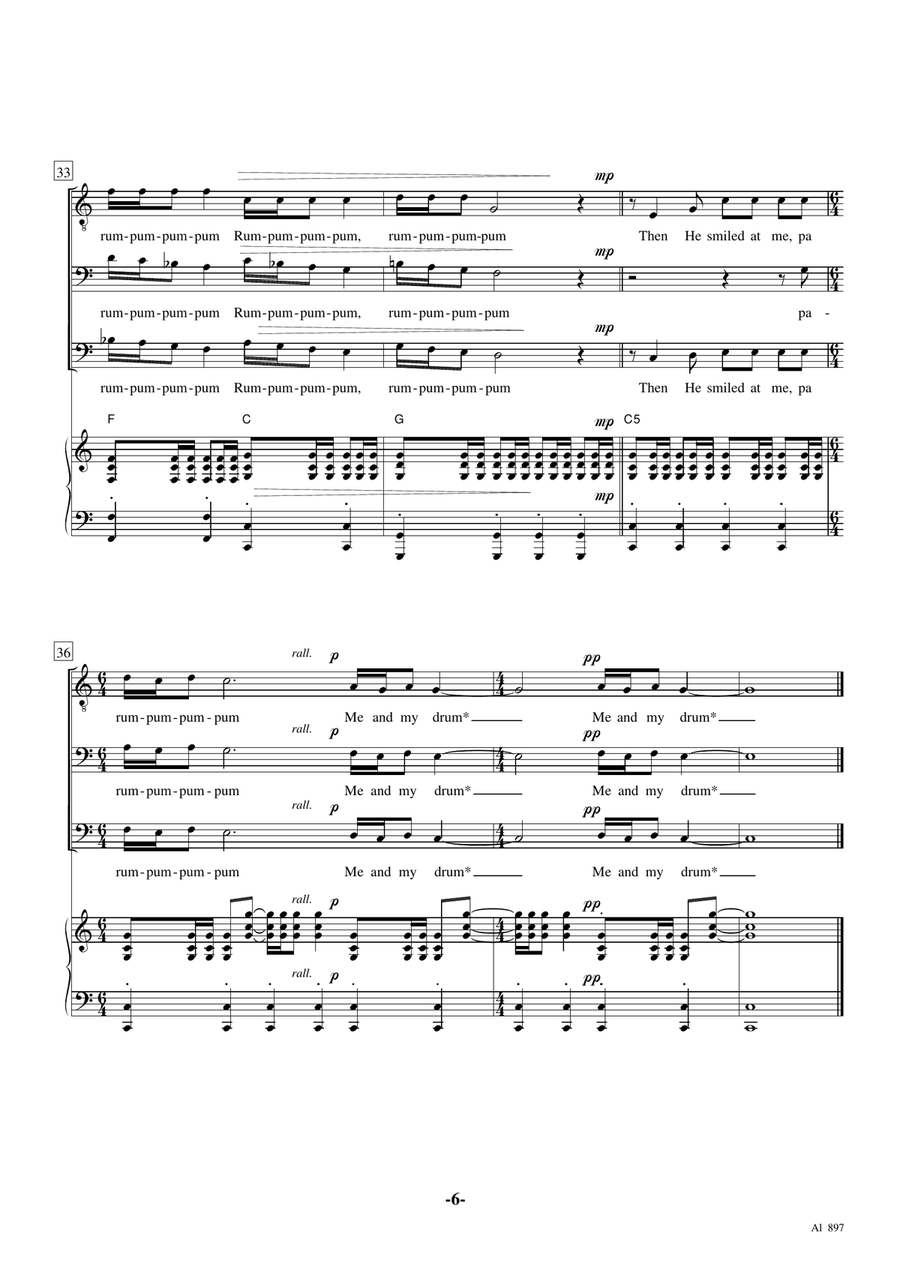 The Little Drummer Boy 3-Part scores gallery preview page 6