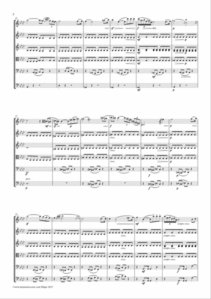 Vieuxtemps Elegie, Op. 30 for Viola and String Orchestra String Orchestra scores gallery preview page 3