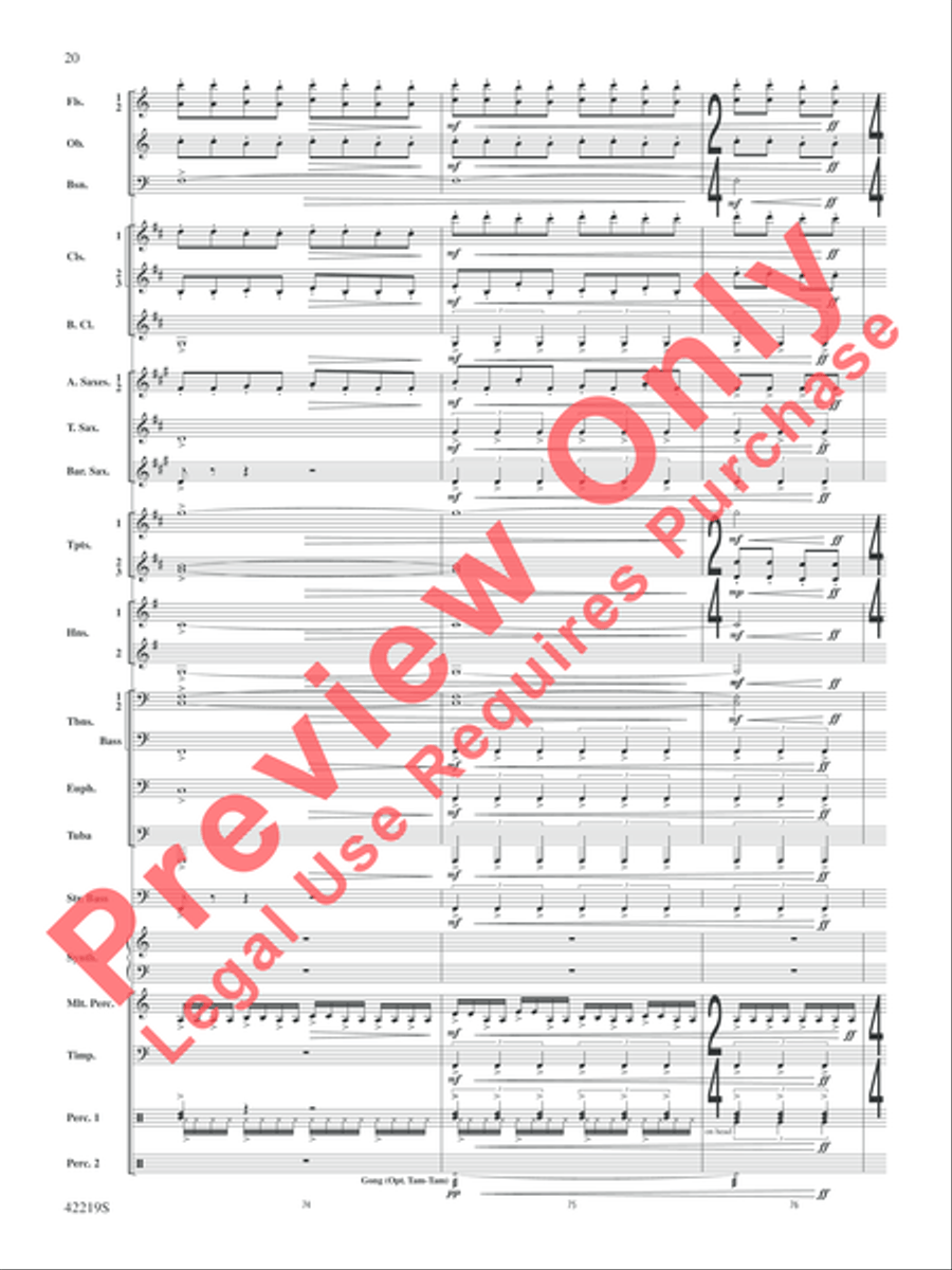 Man of Steel, Suite from Concert Band scores gallery preview page 21