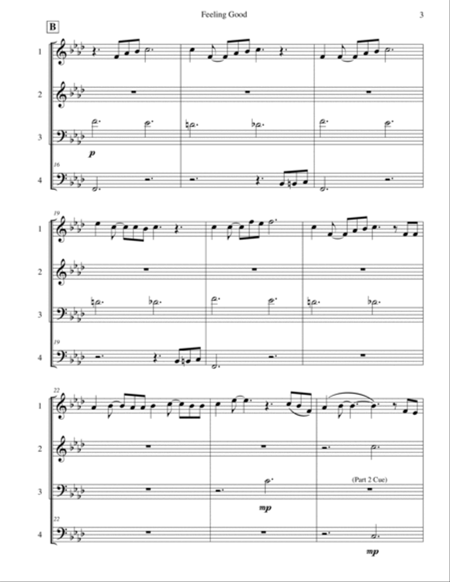 Feeling Good Saxophone Quartet scores gallery preview page 4