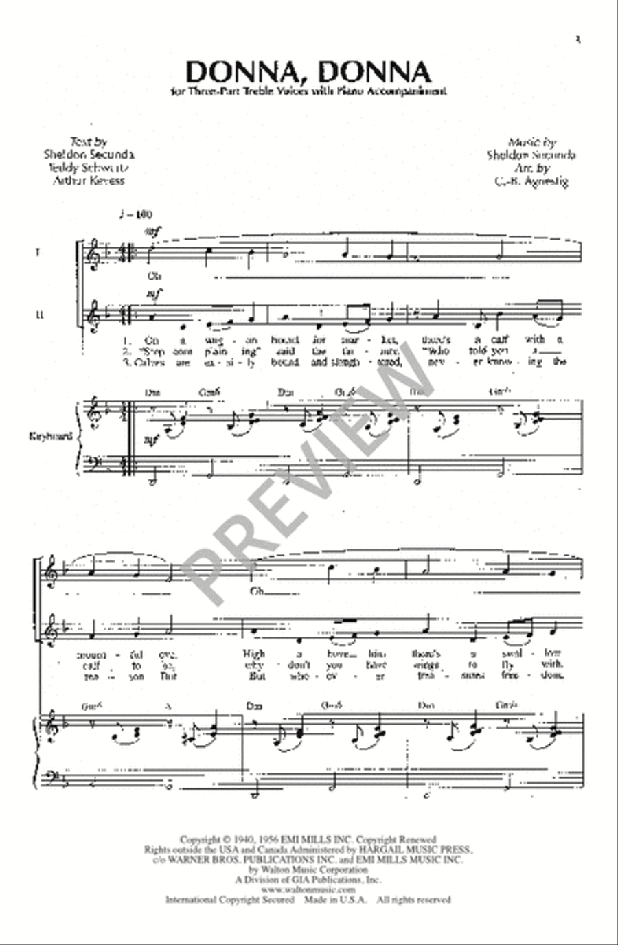 Donna, Donna SSA scores gallery preview page 4