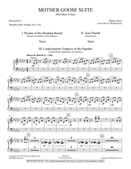 Mother Goose Suite (Ma Mére L'Oye) (arr. Richard Frey) - Percussion 3