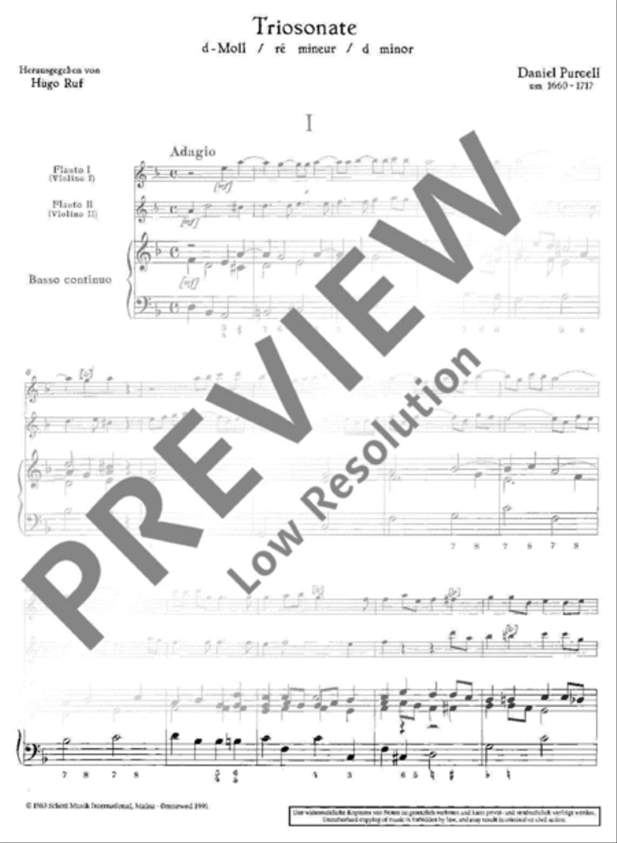 Trio Sonata in D minor Flute scores gallery preview page 5