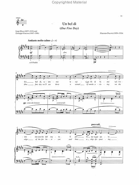 Un bel di for Voice and Piano (3 Keys in One: High/Medium/Low Voice)