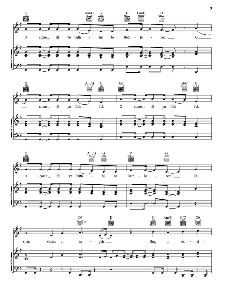 O Come, All Ye Faithful O Come, All Ye Faithful A Cappella scores gallery preview page 3