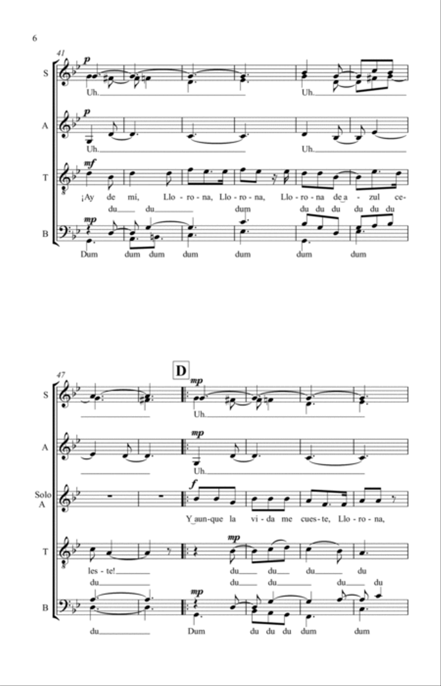 La Llorona 4-Part scores gallery preview page 11