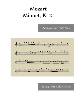 Book cover for Minuet, K. 2 - Flute Solo