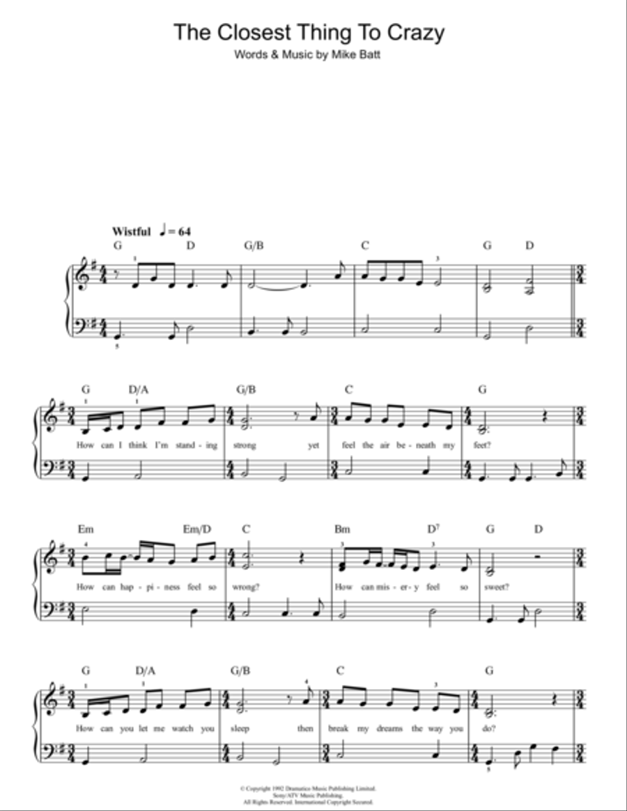 The Closest Thing To Crazy Voice scores gallery preview page 1