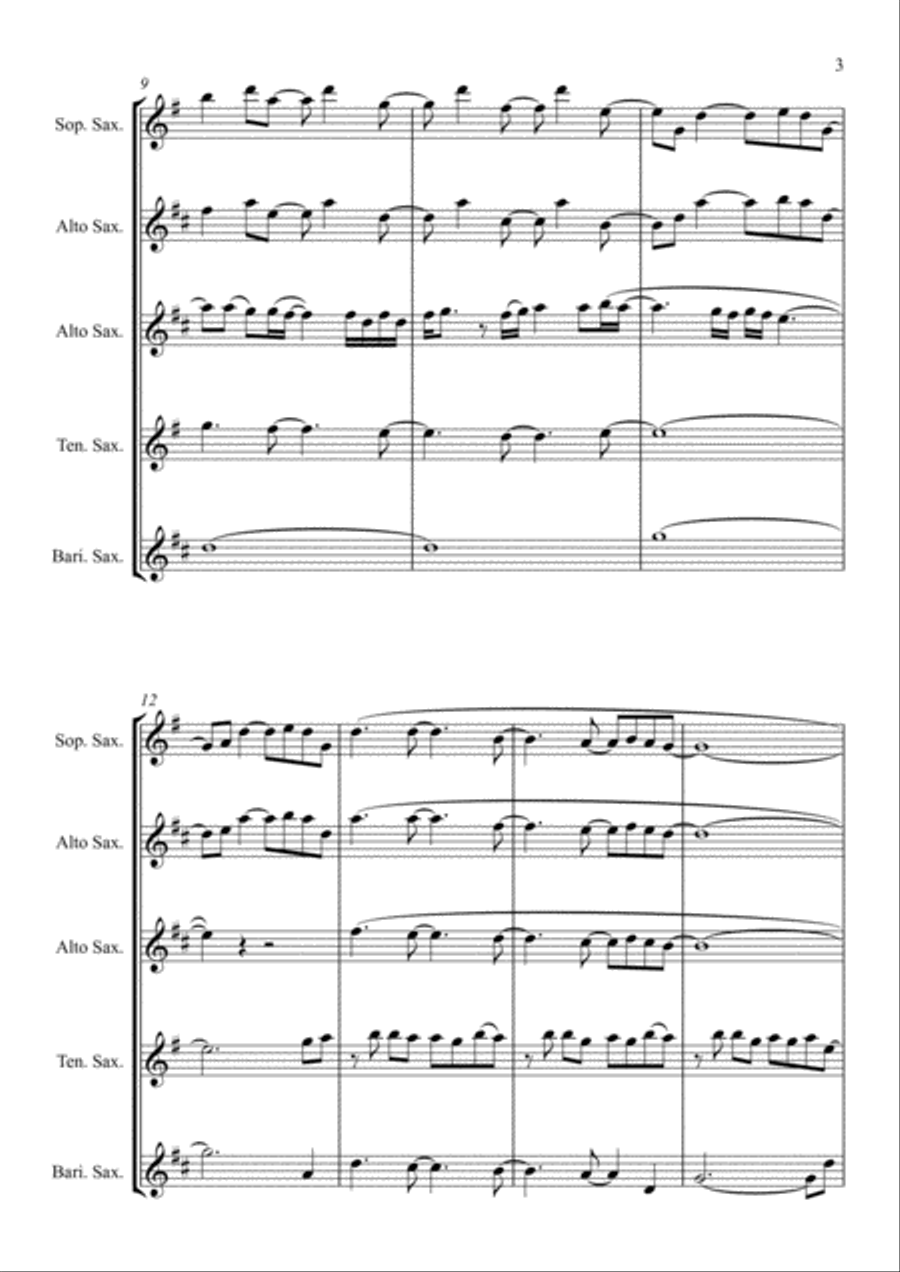 Man In The Mirror Saxophone Quartet scores gallery preview page 3