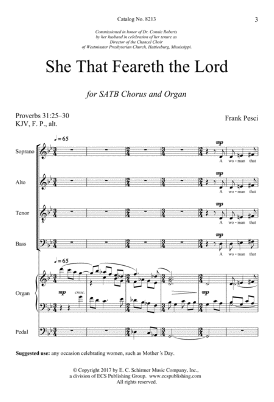 She That Feareth the Lord 4-Part scores gallery preview page 3